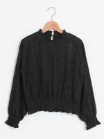 ハイネックレースプルオーバー/アイボリー