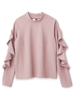 フリルスリーブカットソー/ペールピンク