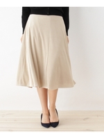 ベルト付きベロアフレアスカート/ライトベージュ(051)
