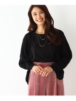 毛玉対策加工ボレロニットカーディガン/ブラック(019)