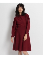 レースアップフレアニットワンピース/グレー(012)