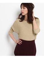 [L]7分袖ドルマンニットプルオーバー/ライトベージュ(051)