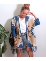 【anap mimpi】ネイティブデザインニットカーディガン/ネイビー(018)