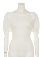 【sw】チュールパフニットトップス/O.WHT