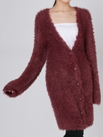 【sw】ミックスシャギーニットミドルカーディガン/PPL