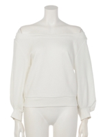 オフショルスエットTOP/WHT