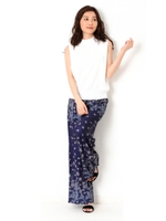 フラワーペイズリーワイドパンツ/NAVY