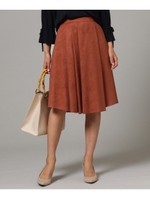 〔洗える〕フェイクスエードフレアスカート/キャメル(041)