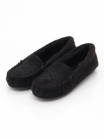 【Shelly island】刺繍ファーモカシン/ブラック