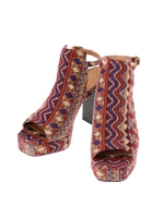 スクエアオープントゥプラットフォームサンダル/MIX