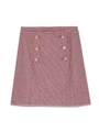 ダブルボタン台形スカート/PNK