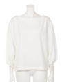 カットジョーゼット七分袖TOPS/BRN