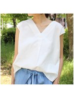 コットンノースリーブトップス/ホワイト