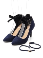 2WAYベルベットリボンパンプス/BLACK