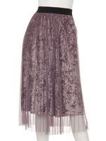 ベロア×チュールスカート/パープル(022)