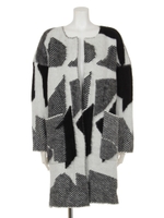 【CHILLE】起毛幾何学ニットカーディガン/ベージュ(005)