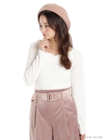 スカラップカットソー/ボルドー