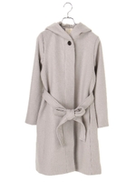 フードAラインコート/ライトグレー