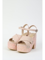 グリッタークロスサンダル/ライトピンク