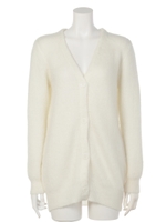 モヘア混カーデ/オフホワイト