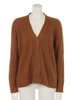 【Marie Hill】ベーシックVネックカーディガン/ブラウン