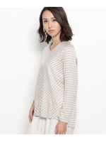 バイアスボーダーカットソー/キャメル(341)