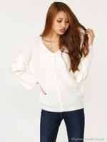 フリルSLV 2wayニットTOP/D/RED