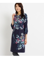 【洗える】オリジナルプリントワンピース/ネイビー(193)