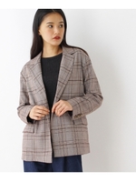 グレンチェックジャケット/ブラウン(142)