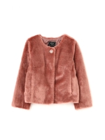 ノーカラーファーコート/ピンクベージュ(040)