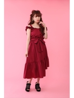 フリルビスチェトップス/ボルドー