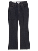 アシンメトリーヘムスリムストレートデニムパンツ/BLU