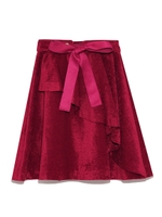 ハトメリボンラッフルスカート/RED