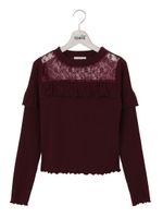 レース胸フリルTOPS/ホワイト