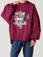 FLOWERグラフィックBIGスウェットプルオーバー/BLK