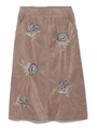 エコスエード刺繍スカート/MOS