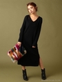 カシミアタッチリブワンピース/ブラック