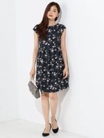 〓●JOC TWL Cardoプリント タックワンピース/NAVY