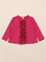 BABY 前フリル長袖トレーナー/ピンク