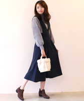 ハイウエストワイドジャンパースカート