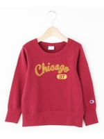 【WEB限定カラーあり】【150cmまで】Champion さがら刺しゅうロゴトレーナー/ワインレッド(063)