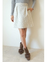 フラッフィ　カラー　ジャガード　スカート/ブルー(110)