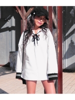 【ANAP】ラインリブレースアップトップス/ホワイト(001)