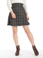 ハイウエストチェック柄スカート/グレー