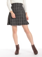 ハイウエストチェック柄スカート/グレー