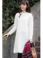 ポップコーンケーブルニットワンピース/オフ(030)