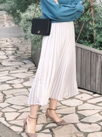 メタリックプリーツスカート/SILVER