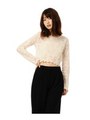 総レースクロップ丈トップス/BEIGE