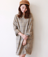 【期間限定】チェック袖リボンワンピース