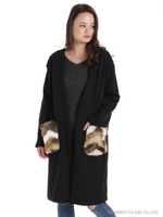 ノーカラーポケファーコーディガン/ソノタ